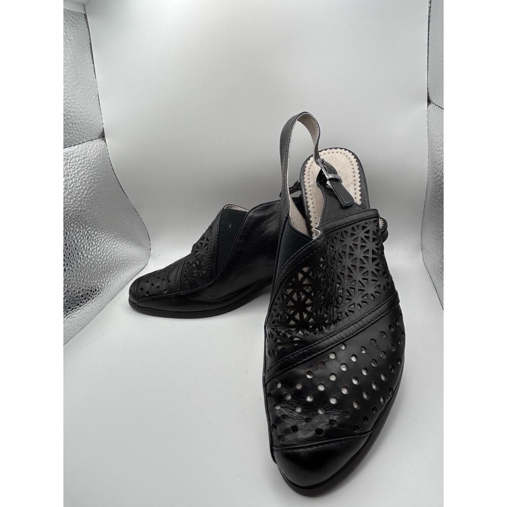 Spring Step Sling back laser-cut perforated leather Comfort Womens Sz 37/6.5-7